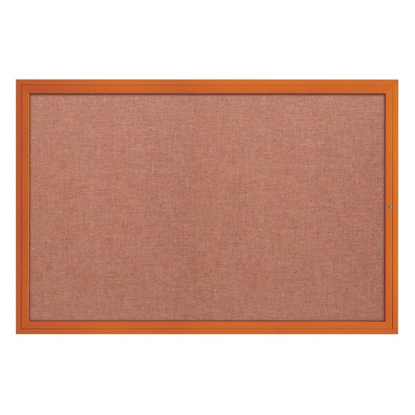 Slim Enclosed Corkboard, 24"x36", Bronze Alum Frame/Rubber